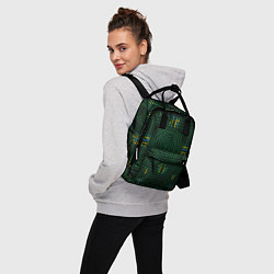 Рюкзак женский Зелёная электросхема, цвет: 3D-принт — фото 2