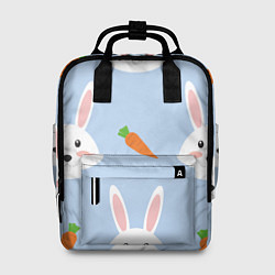 Рюкзак женский Зайчики и морковки, цвет: 3D-принт