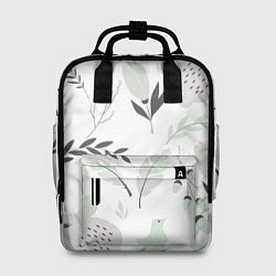 Рюкзак женский Зайцы и растения паттерн, цвет: 3D-принт