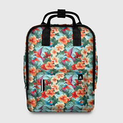 Женский рюкзак Гавайские цветы и птицы