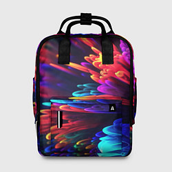 Женский рюкзак Неоновая абстракция в виде цветов