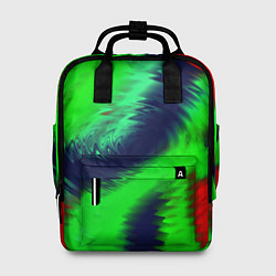 Рюкзак женский Красно-зеленый абстрактный узор, цвет: 3D-принт