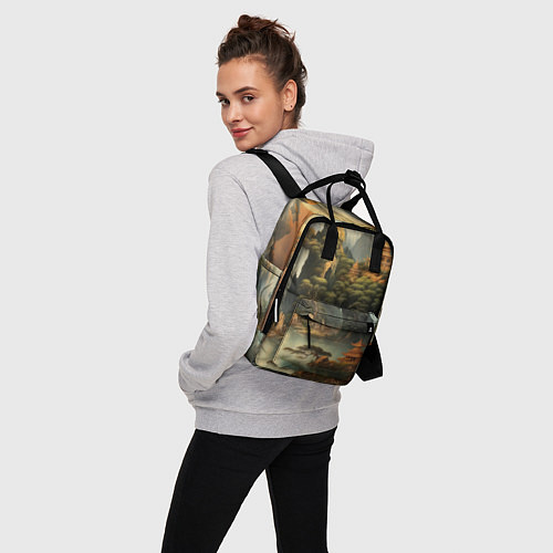 Женский рюкзак Пейзаж в китайском стиле / 3D-принт – фото 3