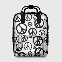Рюкзак женский Many peace logo, цвет: 3D-принт