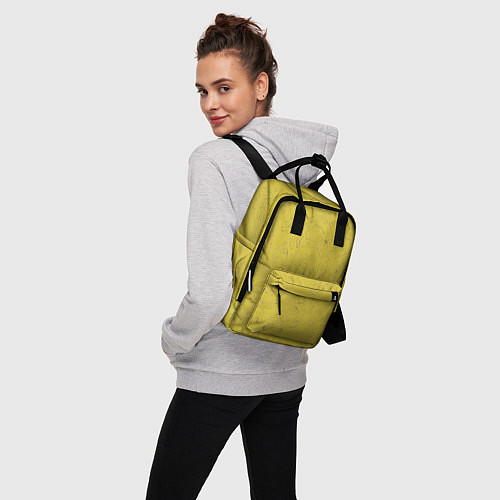 Женский рюкзак Рябь - зеленовато-желтый и фиолетовый - узор Хуф и / 3D-принт – фото 3