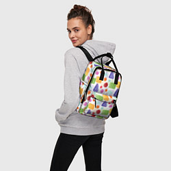 Рюкзак женский Разноцветные фигурки, цвет: 3D-принт — фото 2