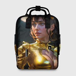 Рюкзак женский Девушка в золотом чешуйчатом костюме, цвет: 3D-принт