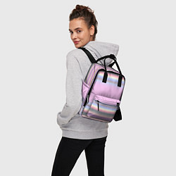 Рюкзак женский Сиреневые полосы, цвет: 3D-принт — фото 2