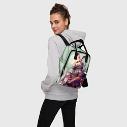 Рюкзак женский Заяц на фоне луны - фантазия - нейросеть, цвет: 3D-принт — фото 2