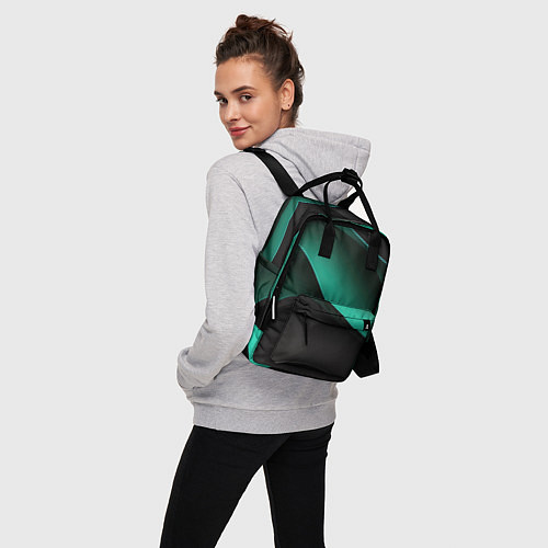 Женский рюкзак Абстрактная зеленая текстура / 3D-принт – фото 3