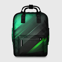 Женский рюкзак Black green abstract