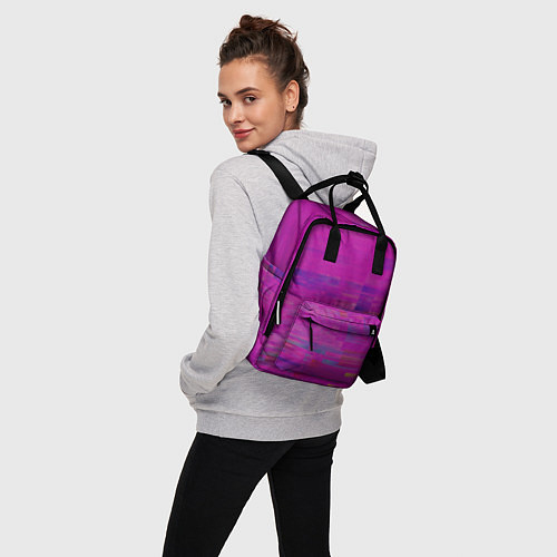 Женский рюкзак Фиолетово византийский глитч / 3D-принт – фото 3