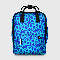 Рюкзак женский Логотип Барби - синий паттерн, цвет: 3D-принт