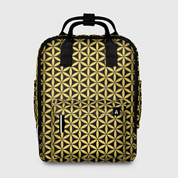 Рюкзак женский Цветок Жизни - Золото, цвет: 3D-принт