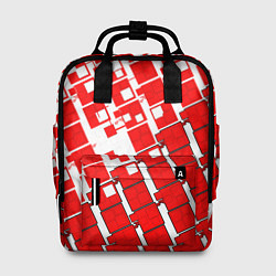 Рюкзак женский Киберпанк квадраты красные, цвет: 3D-принт