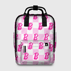 Рюкзак женский Розовая шашка и Барби, цвет: 3D-принт