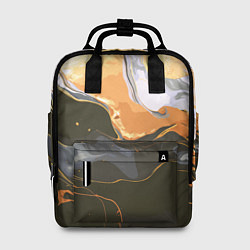 Рюкзак женский Черное и оранжевое, цвет: 3D-принт