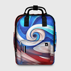 Рюкзак женский Волны в цвете флага РФ, цвет: 3D-принт