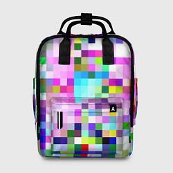 Рюкзак женский Пиксельная яркая абстракция, цвет: 3D-принт