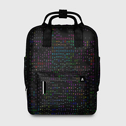 Рюкзак женский Черный текстовой паттерн, цвет: 3D-принт
