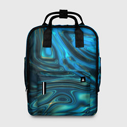 Рюкзак женский Абстракция плазма сине-голубой, цвет: 3D-принт