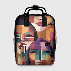 Рюкзак женский Геометрические портреты девушек, цвет: 3D-принт