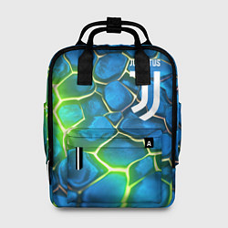 Рюкзак женский Juventus blue green neon, цвет: 3D-принт