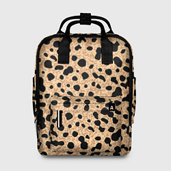 Рюкзак женский Пятнистый паттерн светло-коричневый, цвет: 3D-принт