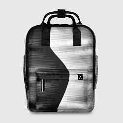 Рюкзак женский Черная белая абстракция зигзаг, цвет: 3D-принт