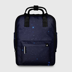 Рюкзак женский Тёмный космос и синие звёзды, цвет: 3D-принт