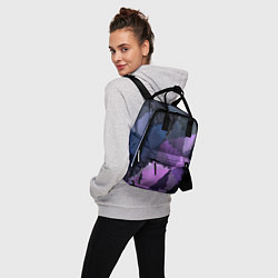 Рюкзак женский Сине розовый мозаичный узор, цвет: 3D-принт — фото 2