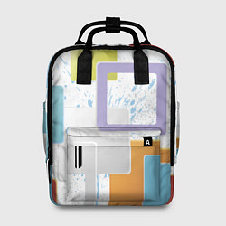Рюкзак женский Абстрактный фон красочные квадраты гранж, цвет: 3D-принт
