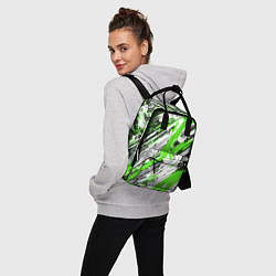 Рюкзак женский Спонтанные брызги зелёные, цвет: 3D-принт — фото 2