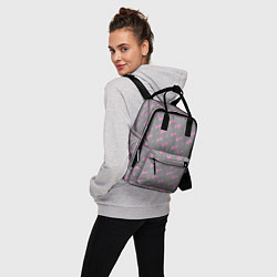 Рюкзак женский Паттерн - Барби и серый фон, цвет: 3D-принт — фото 2
