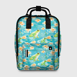 Рюкзак женский Кувшинки и лягушки, цвет: 3D-принт