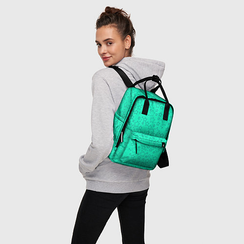 Женский рюкзак Звёздочки светло-зелёный / 3D-принт – фото 3