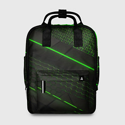 Женский рюкзак Зеленая абстракция со светом