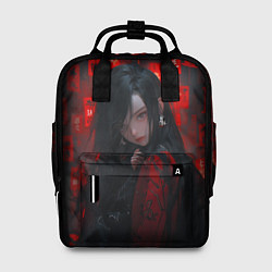 Рюкзак женский Девушка из аниме и красные печати, цвет: 3D-принт