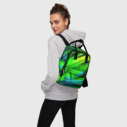 Рюкзак женский Green abstract, цвет: 3D-принт — фото 2