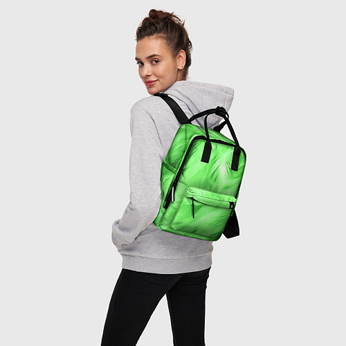 Женский рюкзак Зеленые абстрактные листья / 3D-принт – фото 3