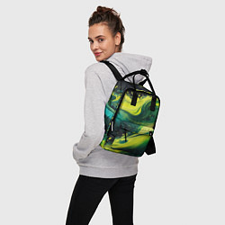 Рюкзак женский Жидкая текущая зеленая краска, цвет: 3D-принт — фото 2