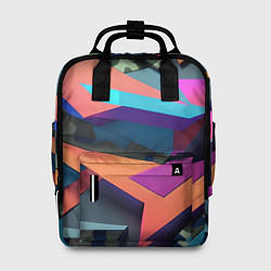 Рюкзак женский Камуфляж и цветная геометрия - нейросеть, цвет: 3D-принт