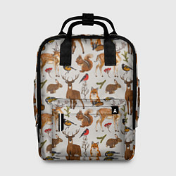 Рюкзак женский Лесные животные, цвет: 3D-принт