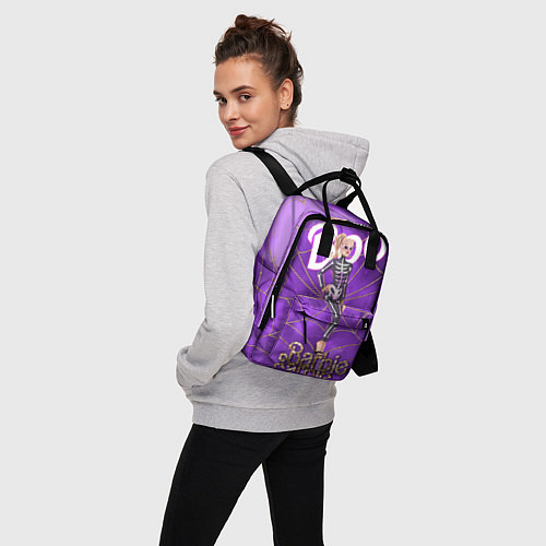 Женский рюкзак Барби в костюме скелета: паутина и фиолетовый дым / 3D-принт – фото 3
