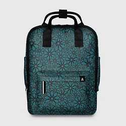 Женский рюкзак Цветочный паттерн сине-зелёный