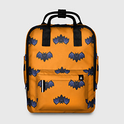 Рюкзак женский Летучие мыши - паттерн оранжевый, цвет: 3D-принт