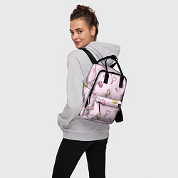 Рюкзак женский Барби аксессуары - розовый паттерн, цвет: 3D-принт — фото 2