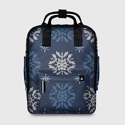 Рюкзак женский Снежинки спицами - узоры зимы, цвет: 3D-принт