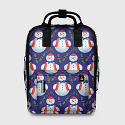 Рюкзак женский Милые снеговики - зимний узор, цвет: 3D-принт