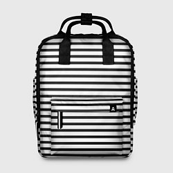 Рюкзак женский Белый в чёрную полоску, цвет: 3D-принт